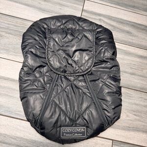 Cozy Cover Infant Car Seat Carrier Cover Fleece Warm Black Dark Gray